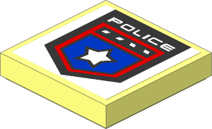 Tile  2 x  2 with Black/Red/Blue Police Badge Sticker