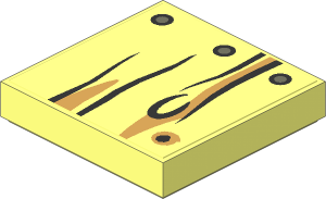 Tile  2 x  2 with Wood Grain and Nails Type 1 Sticker