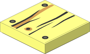 Tile  2 x  2 with Wood Grain and Nails Type 2 Sticker