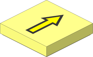 Tile  2 x  2 with Yellow Arrow with Black Border Pattern