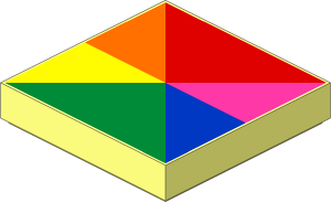 Tile  2 x  2 with Rainbow Triangles Pattern