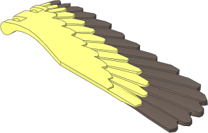 Animal Eagle Wing Left with Dark Brown Feathers Pattern
