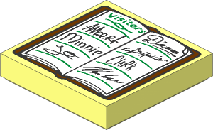 Tile  2 x  2 with Guest Book and Gold "Visitors" Pattern