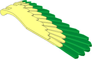 Animal Eagle Wing Left with Metallic Gold Feathers Pattern