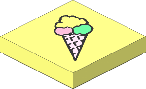 Tile  2 x  2 with Ice Cream Cone Pattern
