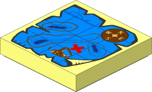 Tile  2 x  2 with Map Nautical Pattern