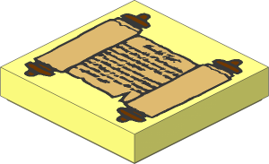 Tile  2 x  2 with Groove with Scroll Two Spindles Pattern