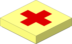 Tile  2 x  2 with Red Cross Pattern