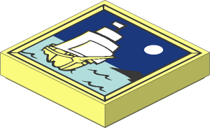 Tile  2 x  2 with Ship Portrait Pattern