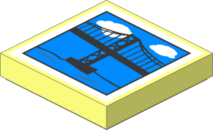 Tile  2 x  2 with Suspension Bridge Portrait Pattern