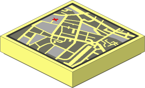Tile  2 x  2 with Map Street Level with Red "X" Pattern