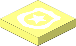 Tile  2 x  2 with White Police Badge and Star Pattern