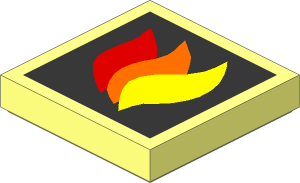 Tile  2 x  2 with Fire Logo Large Pattern