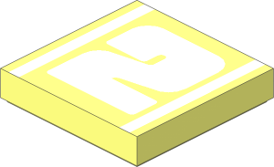 Tile  2 x  2 with White Bold "2" Pattern