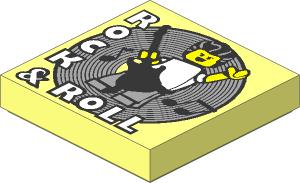 Tile  2 x  2 with "Rock & Roll", Guitarist and Record Pattern