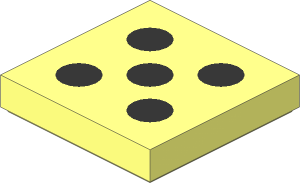 Tile  2 x  2 with  5 Black Dots Pattern
