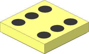 Tile  2 x  2 with  6 Black Dots Pattern