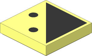 Tile  2 x  2 with  2 Black Dots and Black Triangle Pattern