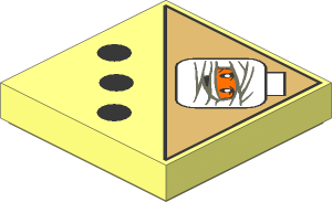 Tile  2 x  2 with  3 Black Dots and Mummy Head Pattern