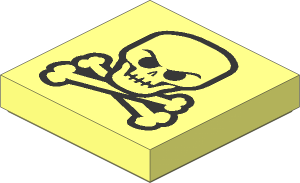 Tile  2 x  2 with Skull and Bones Pattern