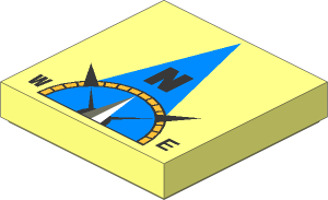Tile  2 x  2 with Compass North in Light Blue Pointer Pattern