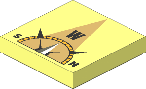 Tile  2 x  2 with Compass West in Tan Pointer Pattern