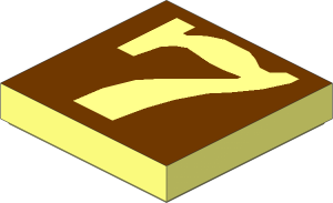 Tile  2 x  2 with "7" Inverse Brown Pattern