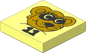 Tile  2 x  2 with Fabuland Raccoon and 11 Pattern