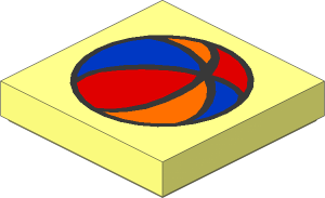 Tile  2 x  2 with Fabuland Ball Pattern