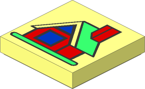 Tile  2 x  2 with Fabuland House Pattern