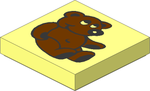Tile  2 x  2 with Fabuland Teddy Bear Pattern