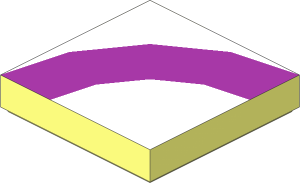 Tile  2 x  2 with Purple Quarter Ring on White Pattern