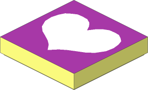 Tile  2 x  2 with White Heart on Purple Pattern