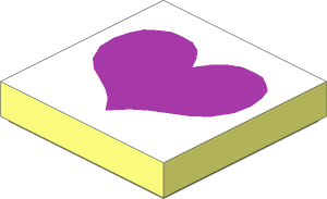Tile  2 x  2 with Purple Heart on White Pattern