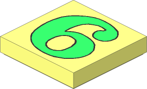 Tile  2 x  2 with "6" or "9" Light Green Pattern