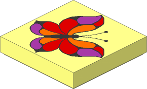 Tile  2 x  2 with Orange/Red/Purple Butterfly Pattern