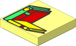Tile  2 x  2 with Fabuland  3 Books Pattern