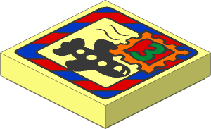 Tile  2 x  2 with Fabuland Airmail Letter with "3" Stamp Pattern