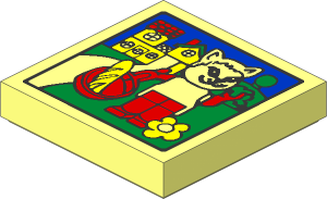 Tile  2 x  2 with Fabuland House and Cat Pattern
