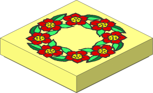 Tile  2 x  2 with Flower Ring Pattern
