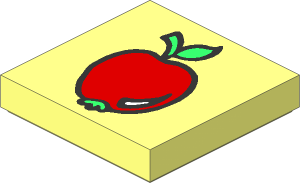 Tile  2 x  2 with Fabuland Apple Pattern