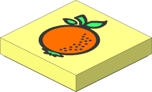 Tile  2 x  2 with Fabuland Orange Pattern