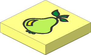 Tile  2 x  2 with Fabuland Pear Pattern