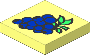 Tile  2 x  2 with Fabuland Grapes Pattern