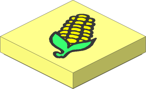 Tile  2 x  2 with Fabuland Corn Pattern