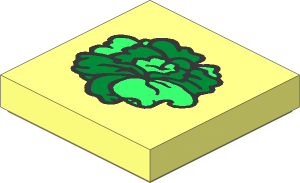 Tile  2 x  2 with Fabuland Lettuce Pattern