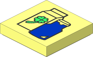 Tile  2 x  2 with Fabuland Milk Pattern