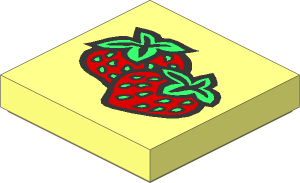 Tile  2 x  2 with Fabuland Strawberry Pattern