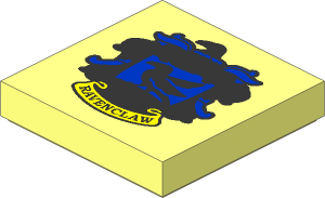Tile  2 x  2 with Groove with HP "RAVENCLAW" House Crest Pattern