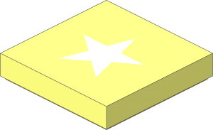 Tile  2 x  2 with White 5-Pointed Star Pattern